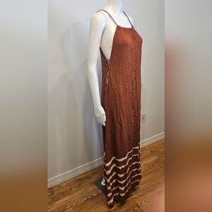 Forever 21 Burnt Orange Maxi Dress With Open Sides & Adjustable Fit